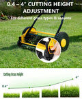 14 Inch Hand Push Reel Lawn Mower With 5 Blade Reel For Precision Scissor Like Cut, Easy To Use Manual Reel Mower With Adjustable Cutting Height 0.4 To 4 Inches, Fits 14 Or 16 Inch Yard Width For Small Yards, height adjustment close-up