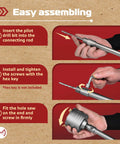 Instructions for assembling Heavy Duty Concrete Hole Saw Kit With Sds Plus And Max Adapters Pro Masonry Drill Bit Set for drilling.