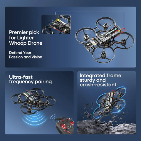 Ultra Light 1S Brushless Whoop FPV Drone For Indoor Freestyle 80mm Micro Quadcopter with sturdy frame and remote pairing