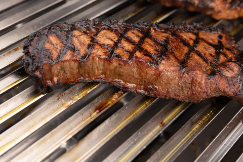 Grilled steak on Stainless Steel V Shaped Grill Grid Replacement For Regal And Imperial Grills, 19.25 inches by 6.21 inches