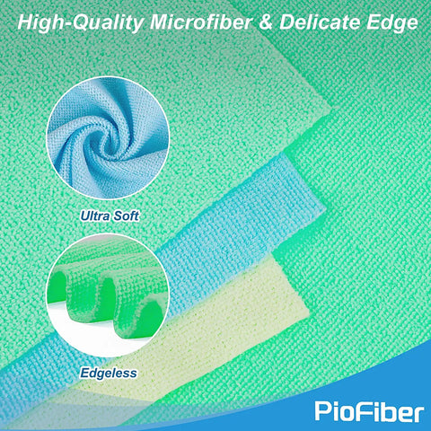 Edgeless Microfiber Towels 20 Pack For Car Detailing And Home Cleaning 12 By 12 Inch No Fuss Reusable Lint Free Streak Free