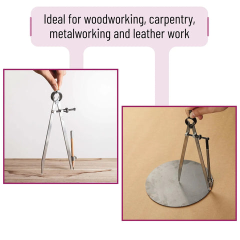 Professional All Metal Drafting Compass With Lockable Slider And Pencil Holder Slick Divider Tool built rock solid for carpentry.