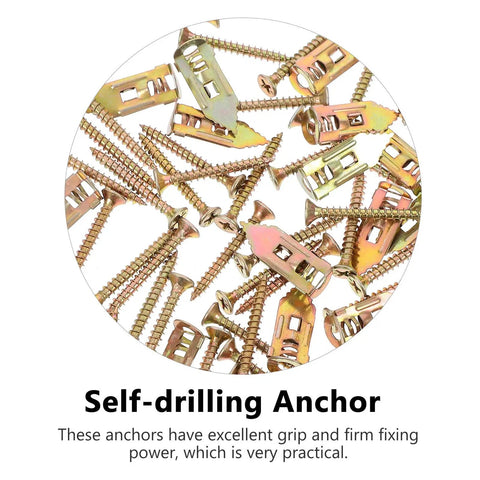 40 Piece Self Drilling Drywall Anchors Kit With Heavy Duty Screws For Quick Secure Wall Mounts In Home Office And Workshop Projects Perfect For Light Decor To Heavy Duty Installations, self-drilling anchors and screws