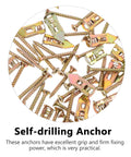 Self Drilling Drywall Anchors Kit 40 Pieces Carbon Steel Wall Anchors Heavy Duty No Drill Fasteners For Quick Mounts Of Shelves Frames TVs And More On Drywall, 40 pcs