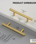 Brushed Gold Cabinet Handles 10 Pack 3 Inch Stainless Steel Drawer Pulls Durable Kitchen Cabinet Hardware With 76mm Hole Centers And 127mm Total Length For Dresser Wardrobe Bathroom And Bedroom Easy DIY Upgrade dimensions and screws included