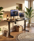 Electric Standing Desk 45 X 24 Inches Height Adjustable Sit Stand Desk With Memory Preset Option Sturdy Metal Frame Cable Management Home Office