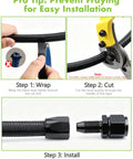 Must-Have 8AN CPE Fuel Line Kit With 20FT Nylon Braided Hose And 0 Degree Plus 90 Degree Swivel Fittings For High Performance Street Cars And Race Rigs, hose install steps