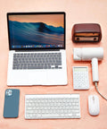 Various electronic devices on copper-nickel fabric for Faraday Fabric Shielding Cloth Copper Nickel for EMP Protection and RF Signal Blocker.