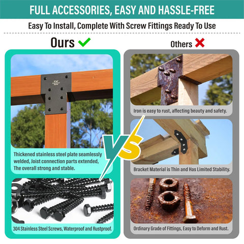 4 Pack Thickened Stainless Steel Post Cap Tie Brackets For Wood Posts 6x6 Actual 5.5x5.5 Black Matte Finish For Decks Porches Gazebos Waterproof Rust Proof Tough As Nails Beam Connectors