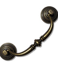 Six Pack Shabby Chic Drawer Pulls Antique Bronze Zinc Alloy Kitchen Cabinet Drop Bail Handles, 4.5 Inch Overall Length