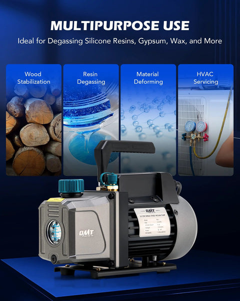 Orion Motor Tech 3 gal vacuum chamber with pump kit, 3.5 CFM pump, tempered glass lid, 5 ft hose.