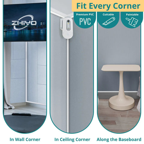 Paintable Corner Cord Hider And Cable Concealer For Walls Baseboards And Ceilings Hide Wires Behind TVs Or Desks With A Simple Cable Management Raceway