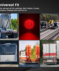 Trucks and trailers with 4-Inch Round LED Trailer Lights Pack of 4, 24-LED High-Output Red Tail Lights, universal fit applications