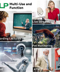 Image showing various uses of 5-50mm 10X USB Zoom Camera With 12MP Sensor 1080P 120FPS Varifocal CS Mount Lens for live streaming and more.