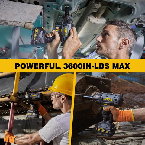 Cordless Impact Wrench One Half Inch With Five Beefy Torque Settings Up To 400 Nm And 300 Ft-Lbs Max in automotive use