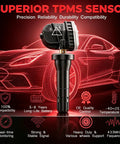Fresh 4 Pack 433MHz TPMS Tire Pressure Sensors Plug And Go Direct OEM Replacement with temperature range and durability features.