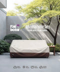 3-Seater Outdoor Sofa Cover Waterproof Heavy Duty Patio Furniture Cover All Weather Protection for Beige and Brown Outdoor Couch Fits Up To 76W X 32D X 31H Inches Shields Benches Loveseats and Sofas From Rain and Sun on patio.