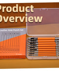 Nine Size Hole Punch Set For Leather Belts And Crafting Heavy Duty Steel With Quenching Process Includes 1mm To 5mm Holes Kit