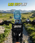 Riding the Beast 1500W Peak Electric Bike For Adults with LCD Display and 7 Speed on a rocky mountain trail