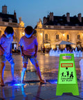 Two Pack Reflective Kids Playing Sign 24 Inch Double Sided Slow Down Kids At Play Board With Portable Handle in park