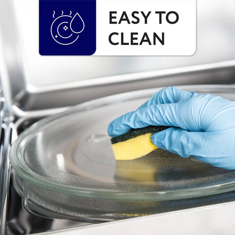 Cleaning 11.25 Inch Microwave Glass Plate Replacement For GE And Samsung Microwaves with sponge, easy to install and durable