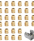 1/4-20 Brass Heat-Set Threaded Inserts For 3D Printing, 32 Pack, Strengthen Thermoplastic Threads, Easy Repairs shown with plastic part.