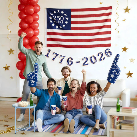 Huge 3x5 Ft Double Sided American Flag For 250th Anniversary 1776-2026 Outdoor Banner displayed at patriotic celebration.