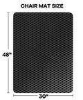 48 By 30 Inch Chair Mat For Low Carpet Floors, Thick And Sturdy Carpet Protector For Rolling Office Chairs, top view with dimensions