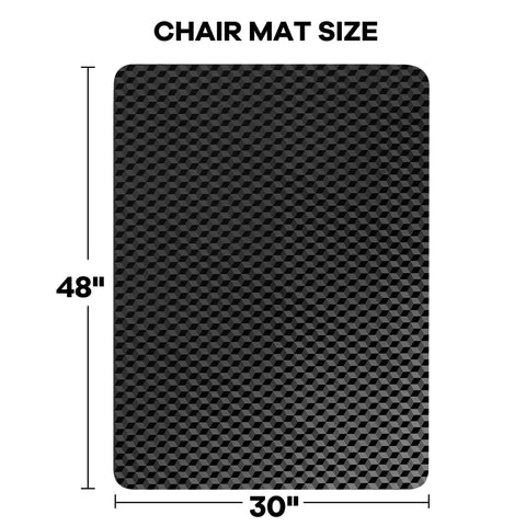48 By 30 Inch Chair Mat For Low Carpet Floors, Thick And Sturdy Carpet Protector For Rolling Office Chairs, top view with dimensions
