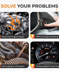 Diagram highlighting engine issues solved by Engine Timing Chain Kit With Camshaft Adjuster And VVT Gear For 2.4L Honda Accord Civic Crosstour CRV And Acura TSX ILX 2008 2015 Replacement Timing Chain Set