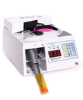 Rx-4 Automatic Pill Counting Machine Compact Digital tabletop counter with LED display and filled capsule bottle.