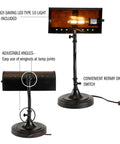 Bankers Lamp With Amber Mica Shade Mission Style Table Or Desk Light Led Bulb Included Cozy Vintage Glow For Home Office Living Room Dark Brown Finish