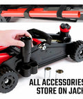 4400 Lb Hydraulic Off Road Floor Jack With Big Wheels For Trucks SUVs And ATVs, Dual Piston Quick Lift, accessory storage