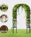 Go-To 6.9x7.9 Ft Square Tube Garden Arbor Trellis With Twisted Metal Design on a green lawn