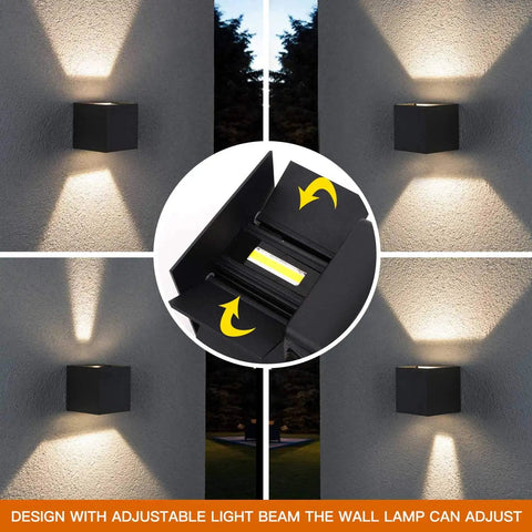 Hands Free Sensor LED Dusk To Dawn Outdoor Wall Light 20W Adjustable Aluminum Sconce 3000K Warm White IP65 Waterproof