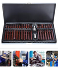 Grind Mode Gear Up For Fast Car Fixes With This Heavy Duty Star Spline Socket Bit Set In Antique Bronze Coating and Rugged Carry Case, showing complete socket set.
