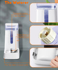 Close-up of the Two Pack Automatic Pet Feeder And Gravity Water Dispenser For Cats And Dogs showing siphon design and non-slip rubber base.