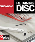NoPlay Aluminum Miter Bar With Expandable Glides, 17 Inch, Standard Three Quarters By Three Eighths Inch Miter Slot visible on table