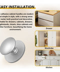 Five Pack Self Adhesive Cabinet Knobs And Drawer Pulls Peel And Stick Stainless Steel No Drill Handles for various furniture