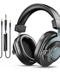 Studio Monitor Headphones For Recording With 50mm Drivers, black, over-ear design, detachable cables for 3.5mm or 6.35mm jacks.