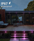 Outdoor RGB Deck Lights 30 Pack Waterproof Recessed 12V Low Voltage LED With Remote And App Control lighting a wet deck