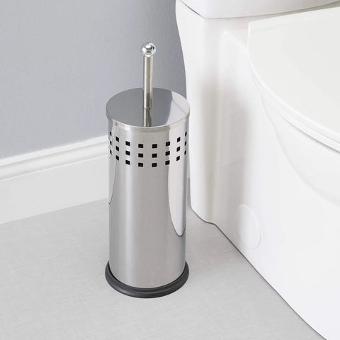 Metal Toilet Plunger With Holder No Fuss Hidden Canister Keeps Your Bathroom Clean And Clog-Free Compact Storage