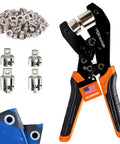 Heavy Duty Grommet Kit With One Quarter Inch And Three Eighth Inch Dies, Four Hundred Eyelets In 6mm And 10mm, Magnetic Eyelet Pliers