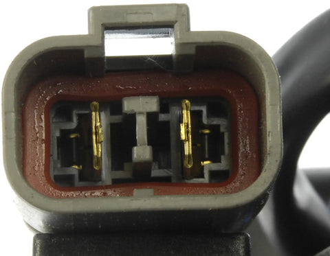 Close-up of the straight plug play harness connector for Direct Fit AC Condenser Fan Assembly For Car Cooling Setup Oem Match Drop In Ready.
