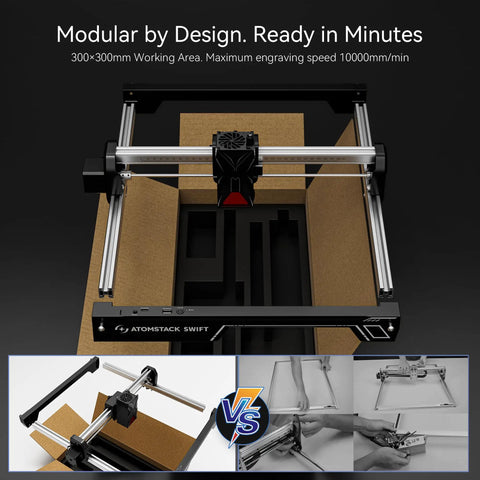 Beast 12W Laser Engraver And Cutter For Wood Metal Dark Acrylic Glass Leather With 0.06mm Precision in packaging