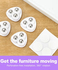 8 Pack Self Adhesive Kitchen Appliance Casters 360 Degree Swivel For Smooth Mobility Of Countertop Appliances And Small Furniture White Finish