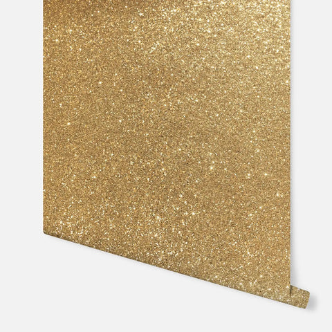 Gold Sequin Wallpaper Roll With Sparkle Finish For Living Rooms And Feature Walls Metallic Texture 20.5 Inches By 19.5 Feet Full Roll