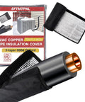 Upgraded Three Layer HVAC Copper Pipe Insulation Cover For Outdoor AC Lines Wrap 72 X 10.2 Inches Protective Sleeve with fabric and foil layers