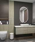 Bathroom wall featuring Thickened Brown Wood Grain Wallpaper 16x354 Peel and Stick Wood Textured Oak Removable Waterproof Self Adhesive Wrap.