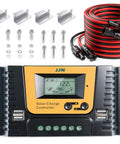 100 Watt Solar Panel Accessory Kit With 20A PWM Charge Controller Mounting Brackets And Cables For RV Camper Marine Boat